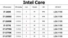 Intel Core i7-2600 i7-2600S i7-2600K i7-3770 i7-3770K I7-3770S i7-3770T CPU