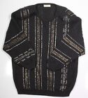 Gianni Versace Vintage 1980s Gray Knit and Beaded Heavy Wool-Angora Sweater ~ M