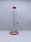 15 inch Water Pipe Hookah Glass Bong double honeycomb  Perc. Color Red.