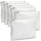 6-Pack DIY Blank Canvas Makeup Zipper Bag for Stationery, Office, Makeup, 8x6 in