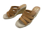 Vince Camuto Molisana Espadrille Wedge Sandals Strappy Cognac Women's Size 7.5
