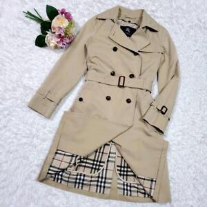 Burberry Women's  S Trench Coat Beige 100 Wool Liner Nova Check