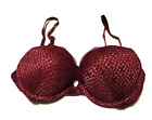 Victoria's Secret Bra Very Sexy Push-Up  36 C Burgundy Maroon Padded
