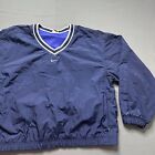 Vintage Nike Windbreaker Mens L Blue Embroidered Center Swoosh Jacket Track 90s