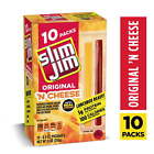 New ListingSlim Jim Original 'N Cheese Smoked Meat Snacks, 0.9 Oz, 10 Count Box Delicious