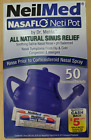 NeilMed NasaFlo Neti Pot w/ 50 Premixed Packets Sinus Relief Exp 10/26 OPEN BOX