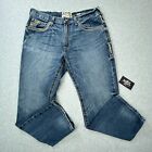 ARIAT M5 Straight Leg Fit Jeans Mens 36 x 30 (35x30) Medium Denim Western Cowboy