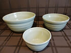 Over & Back Mixing Bowl Set Of 3 Nesting Bowls Green Ribbed/Beehive Design EC