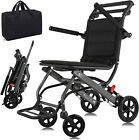 Transport Wheelchair Lightweight Foldable, with Hand Brake,Carry Bag - Trolleys