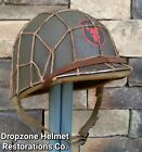 WWII M1 Helmet 34th Infantry Div. Rayon Hawley Liner Front Seam Net Fixed Bale.