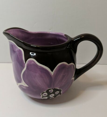 Laurie Gates Anna Creamer Cup 8 Oz Stoneware Replacement Purple Floral Design