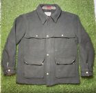 VTG LL Bean Mens Wool Loden Green Field Mackinaw Jacket Coat Size Large