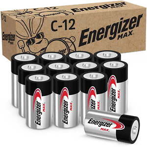 MAX C Batteries (12 Pack), C Cell Alkaline Batteries