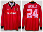 David Beckham 1994-95 Manchester United Retro Premium Jersey Long Sleeve