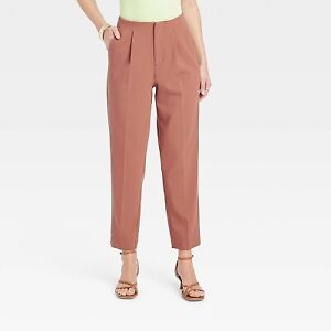 Women's High-Rise Tailored Trousers - A New Day Brown 10