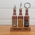 Vintage Bottle Opener set Hennessy, VAT 69 and Gordons Dry Gin BAR mancave mcm
