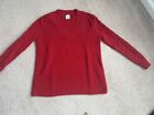 Cabi Red Standout Pullover Cable Knit V Neck Long Sleeve XS