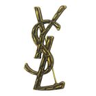 Yves Saint Laurent Novelty Brooch Pin Antique Gold 3.5×7cm