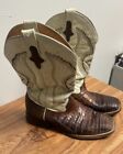 Ferrini Stampede Caiman Crocodile Print Leather 1249309 Cowboy Boots Men's 11D