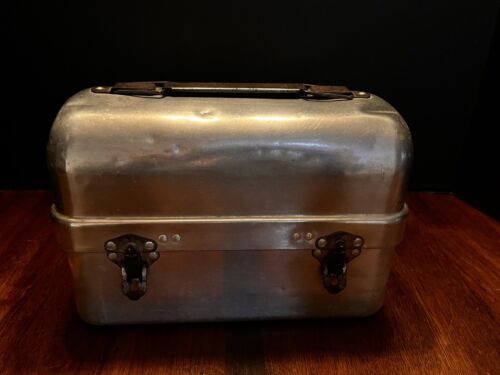 Vintage Leyse Aluminum Priscilla Ware Dome Top Aluminum Lunch Box 40s-50s