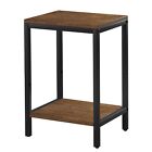 Wood End Tables Small Side Table with Storage Night Stand Metal Frames 2 Tier...