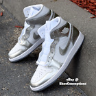 Nike Air Jordan 1 Mid SE Shoes White Metallic Silver FN5031-100 Womens Sizes NEW