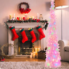 5Ft Pop up Christmas Tinsel Tree with 50 Mulitcolor Lights Pre-lit Christmas Pen
