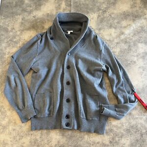 GAP Men's SZ M Cotton Cashmere Cardigan Sweater Gray Shawl Collar Button Front