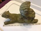 Vintage Old Weathered Concrete Yard Garden Bushy Tail Squirrel Statue Life Size