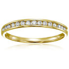 Diamond Wedding Ring for Women 1/5 CT 10K Yellow Gold Round Channel Bridal Band