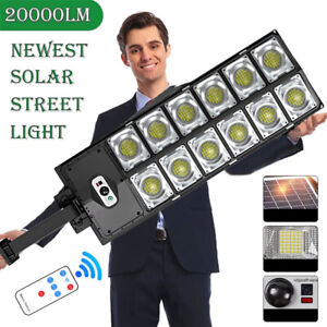 Outdoor Solar Street Light Motion Sensor Lamp Commercial Dusk To Dawn Road Lamp