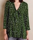 Anthropologie Maeve Green Cloud Print Blouse Women’s Size X-Large