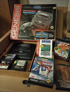 Sega Genesis College Football Console CIB System Pack Lot With 9 Games
