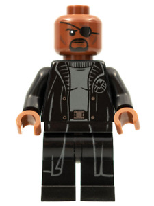 LEGO sh585b MARVEL - Nick Fury - Gray Sweater and Black Trench Coat, No Shirt