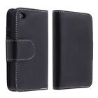 Black Leather Credit Card Wallet Pouch Case Cover For Apple iPhone 4 4S 4G 4GS