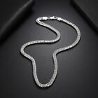 Men's 10mm 925 Sterling Solid Silver Sideways Chain Necklace Jewelry Gift