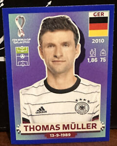 2022 Panini Qatar World Cup Blue Parallel Sticker GERMANY Thomas Müller GER17