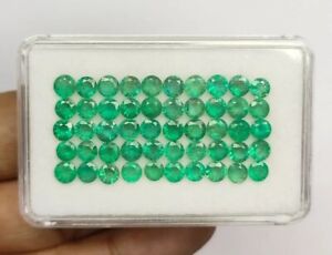 Natural Colombia Green Emerald 4 MM Round 15Pcs Lot GIE Certified Loose Gemstone