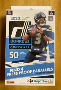 (1) 2020 Donruss Football Factory Sealed Hanger Box, 50 Cards! QTY!