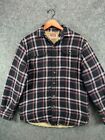 Wrangler Shirt JAcket Mens Small Red Black Plaid Sherpa Lined Button 1