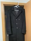 mens large black trench coat, worn once, no damage, dry clean only. Comfy
