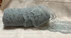 Roll Of 4 Inch Dusty Blue Lace Trim With Roses And Swags, Scalloped Many Yards