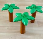 Lego Duplo 12 pc Palm Trees 3 Tops Leaves & 9 Brown Trunk Parts Pieces Plants