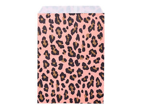 LIPSTICK LEOPARD Design Flat Paper Merchandise Bag Choose Size & Pack Amount