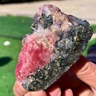 198G Mineral Specimens of Natural rhodochrosite and Chalcopyrite Coexistence