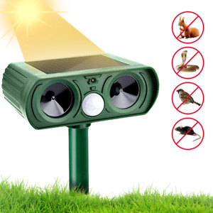 PK Animal Repeller Ultrasonic Solar Power Outdoor Pest Cat Mice Deer Sensor