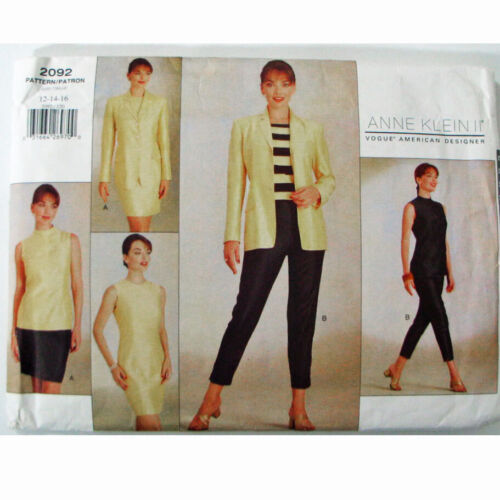 Vogue 2092 Anne Klein III Size 12 14 16 Jacket Dress Top Skirt Pants Uncut
