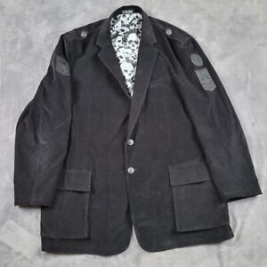 AFFLICTION Men 2XLT Red Label Corduroy Coat Premium Jacket Blazer Embroidered