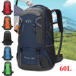 60L Large Waterproof Hiking Camping Backpack Outdoor Travel Men's Rucksack Bag