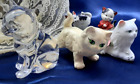 Lot Vintage Cat Kitty Figurines MK Japan Porcelain Princess House Crystal Estate
